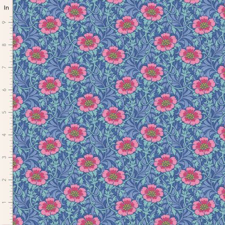 Winter Rose Blue From Tilda Hibernation Collection 100% Cotton 44/45"