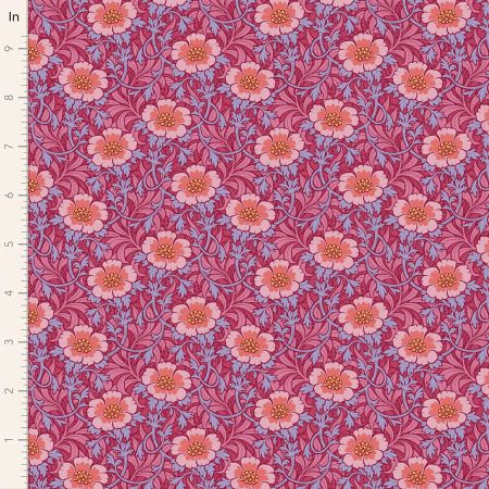 Winter Rose - Hibiscus From Tilda Hibernation Collection 100% Cotton 44/45"