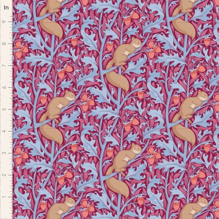 Squirel Dream Hibiscus From Tilda Hibernation Collection 100% Cotton 44/45"