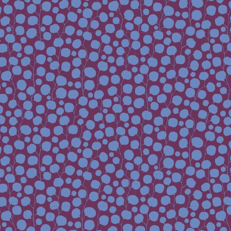 Eucalyptus Eggplant From Tilda Hibernation Collection 100% Cotton 44/45"