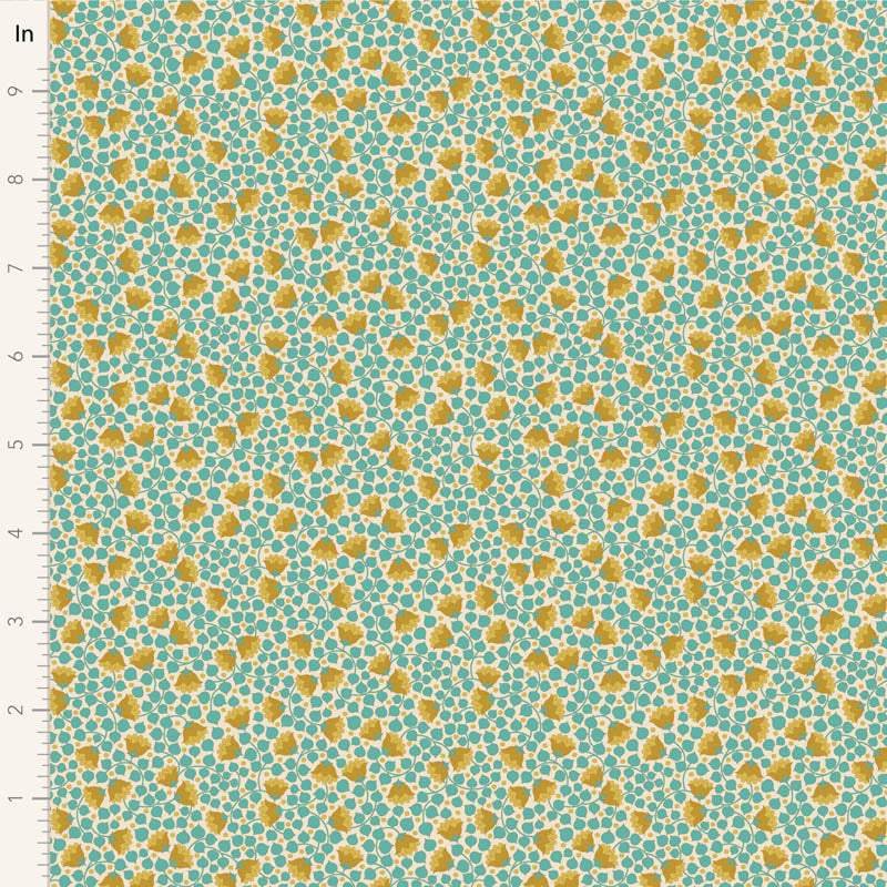 Bellflower-Teal-Wallflower Collection-From Tilda-100% Cotton-44/45"