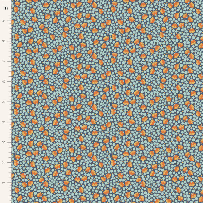Bellflower-Prussian-Wallflower Collection-From Tilda-100% Cotton-44/45"