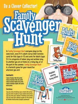 Family Scavenger Hunt Game - 140 Kid cards and 140 Adult cards - Ages 6+
