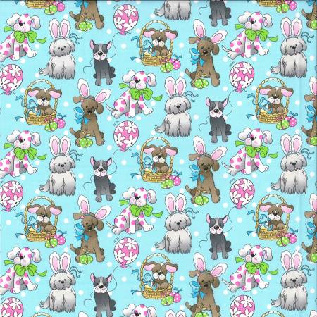 Spring Holiday - Easter Dogs
From Fabric Traditions. Studio Cottons by Fabric Traditions Collection. This fabric features a bright blue background sprinkled with charming illustrations of dogs and bunnies, each adorned with colorful bows, Easter eggs, and baskets, accented with pink and white floral details. This festive and playful design captures the spirit of spring and Easter.
100% Cotton
44/45"