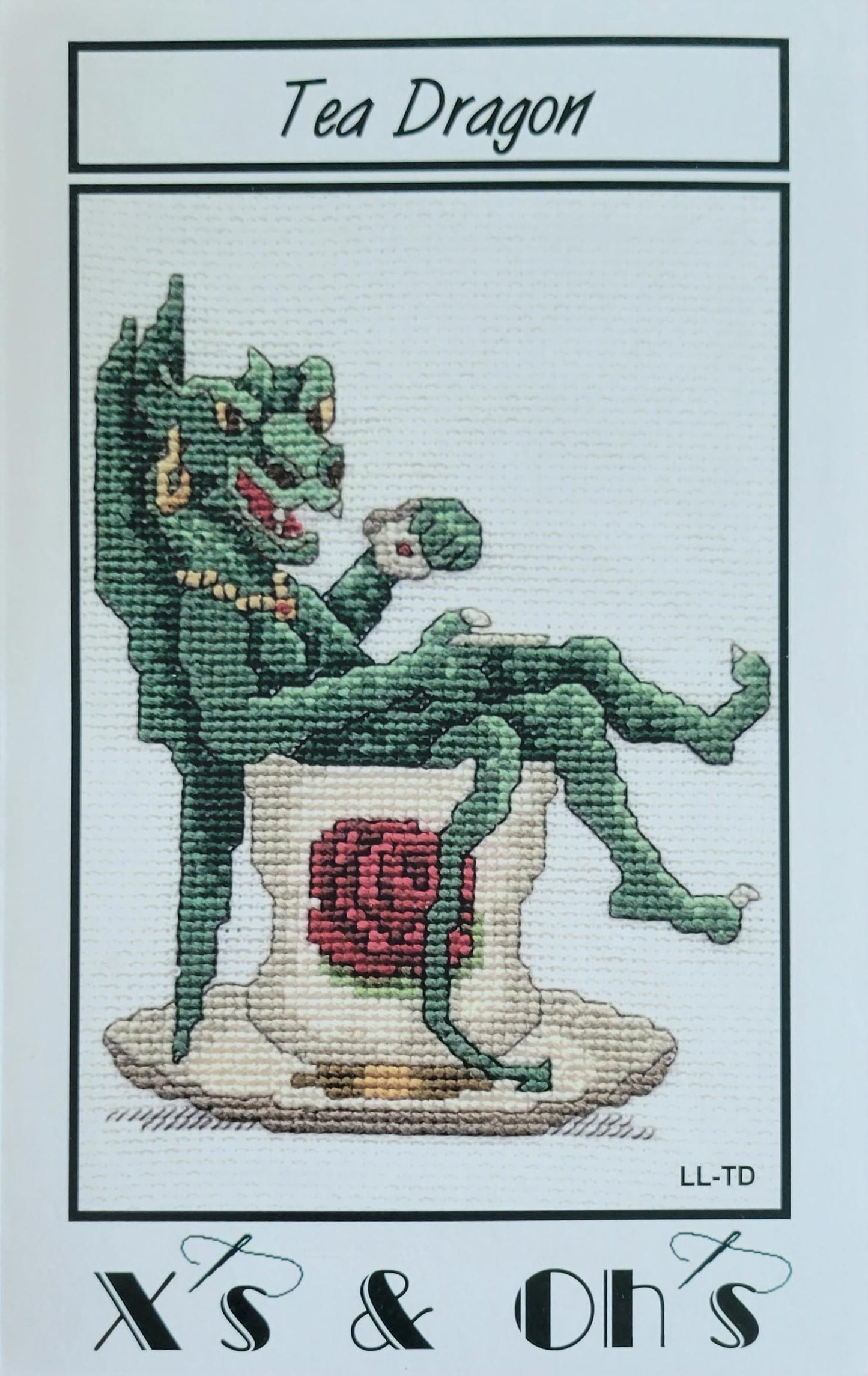Tea Dragon Cross Stitch Pattern From x'x & Oh's By Jo Gatenby