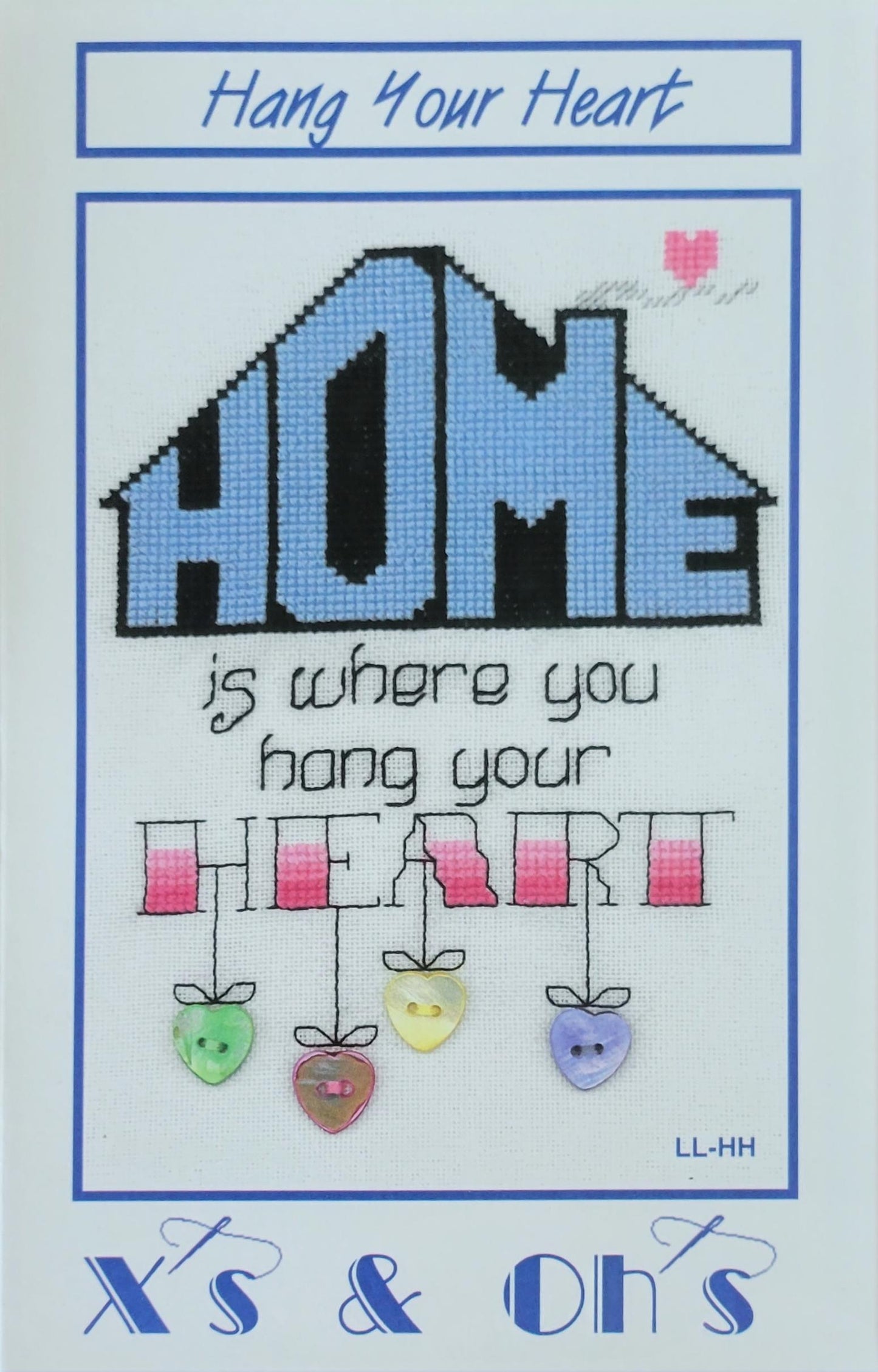 Hang Your Heart Cross Stitch Pattern From x'x & Oh's Needlework Design By Jo Gatenby