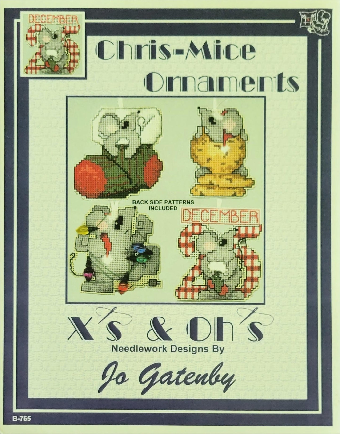 Chris-Mice Cross Stitch Pattern From x'x & Oh's Needlework Design By Jo Gatenby