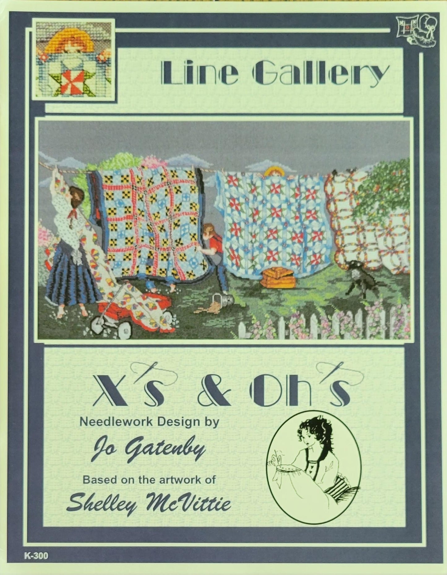 Line Gallery Cross Stitch Pattern From x'x & Oh's Needlework Design By Jo Gatenby Based on artwork of Shelley McVittie
