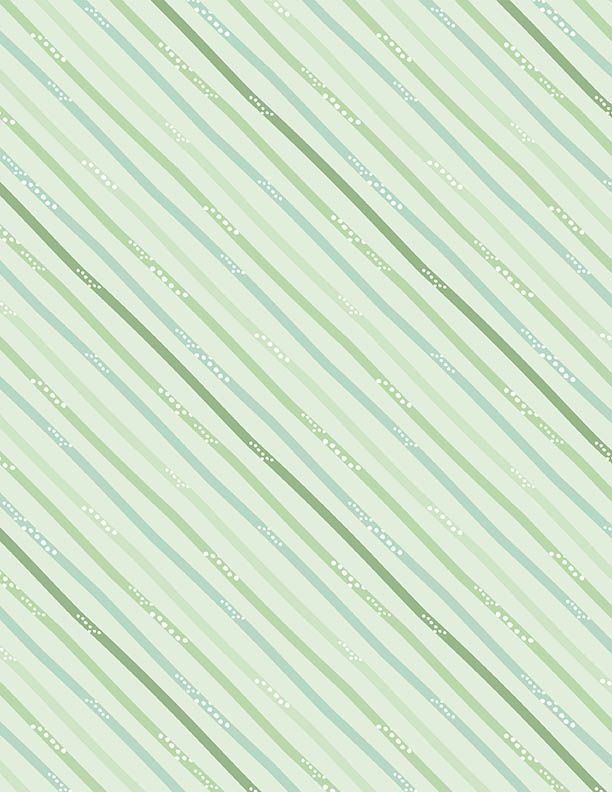 Hello Sunbeam - Diagonal Stipes - Green From Wilmington Prints By Lisa Perry 100% Cotton 44"/45"