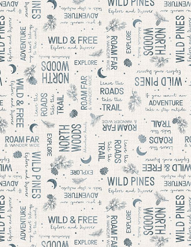 Wild Woods Lodge - Word Toss - Taupe From Wilmington Prints 100% Cotton 43"/44"