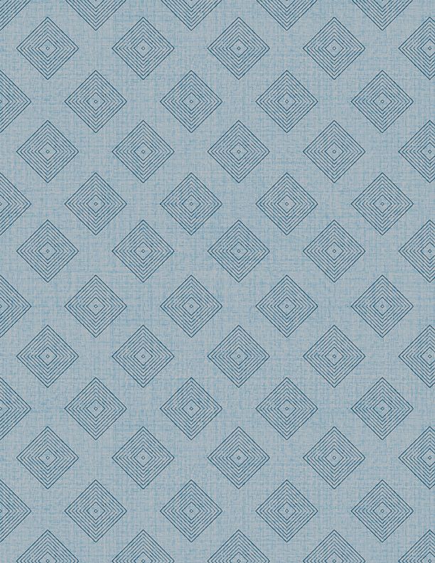 Wild Woods Lodge - Diamonds - Blue From Wilmington Prints 100% Cotton 43"/44"