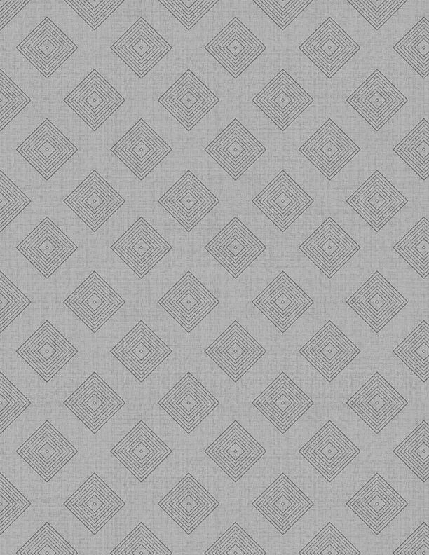 Wild Woods Lodge - Diamonds - Black on Gray From Wilmington Prints 100% Cotton 43"/44"