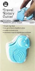 Perfect for the traveling sewist or on-the-go quilter, this portable rotary cutter tucks easily into a pocket, pouch or purse! 28mm Straight-Edge Blade. Easily cuts up to 8 layers of quilter's cotton. Safety lock keeps blade open when in use. Blade folds into handle and locks closed when not in use. Ribbed finger rest makes it easy to control.