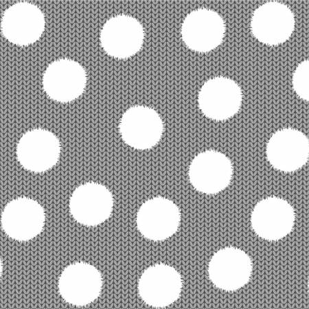 Welcome Winter - Gray Fuzzy Dot On Knit From Henry Glass By Barb Tourtillotte 100% Cotton 44"