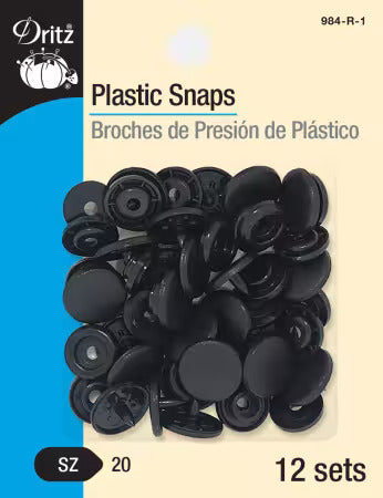 Snaps Plastic Black Round 1/2 Inch (12mm)
From Dritz
12 sets