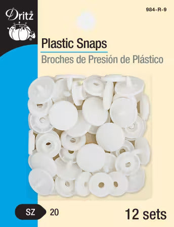 Snaps Plastic White Round 1/2 Inch (12mm)
From Dritz
12 sets