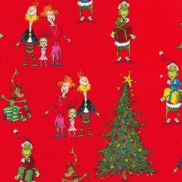 Red Who's Dr. Seuss How the Grinch Stole Christmas From Robert Kaufman How the Grinch Stole Christmas By Dr. Seuss Enterprises Collection 100% Cotton 4