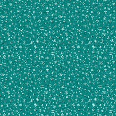 Ski Hill Snowflakes - Teal-From Riley Blake Designs-Ski Hill Collection by Corinne Wells-100% Cotton-44/45"