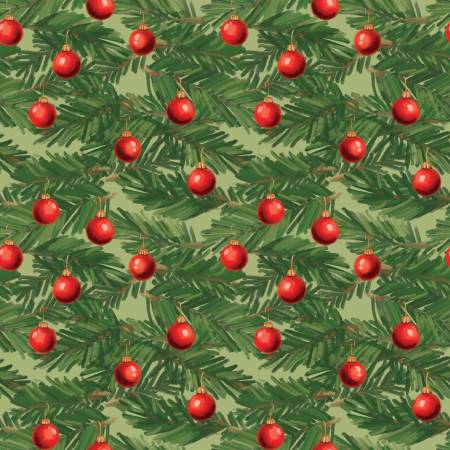 Christmas Wishes Ornaments Green Christmas - From Riley Blake Designs - Christmas Wishes by RBD Collection - 100% Cotton - 43/44in