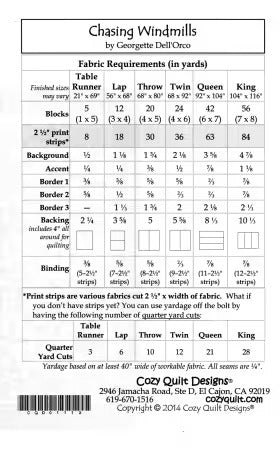 Chasing Windmills Quilt Pattern By Cozy Quilt Designs By Georgette Dell'Orco