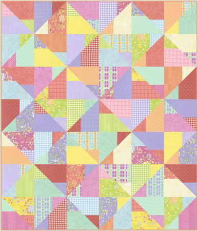 Panache Quilt Pattern - Fabric Featured: Sherbet Sunshine Flannels Fabric Collection by Corey Yoder of Coriander Quilts. Finished Quilt size: 51inx59.50in