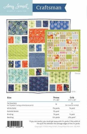 Craftsman Quilt Pattern From Amy Smart - Diary of a Quilter By Amy Smart