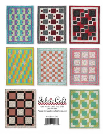 Easy Peasy-3 Yard Quilt Book
Fabric Cafe Easy Peasy- 3 yard quilts book -8 fast and fun lap quilts using only 3 yards of fabric-Simply take one-yard cuts of each of three fabrics and piece a beautiful quilt top with binding and borders Includes an Assembly diagram and step-by-step directions and enlarging instructions for Twin and Queen or King toppers.
Pages: 20
Author: Donna Robertson
Softcover