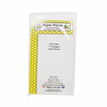 Pre-cut Paper Pieces 1in Hexagon Shape Large Pack: 600 Pieces From Paper Pieces