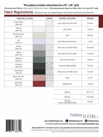 Koala Cuddles Foundation Piecing Quilt Pattern From Hobbs Designs This foundation paper piecing pattern includes full-sized templates and detailed panel assembly diagrams for a 55” x 65” quilt.
