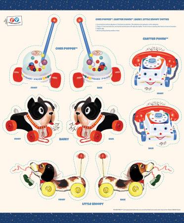 Pop 'n Pla Fisher-Price Softie Panel
From Riley Blake Designs
Pop'n Play by Mattel Fisher Price Collection Licensed Products
Panel Size 36" x 43"