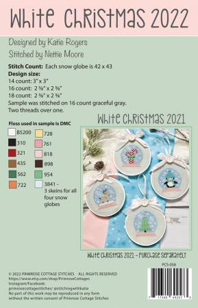 White Christmas 2022 Cross Stitch Patterns From Primrose Cottage By Katie Rogers