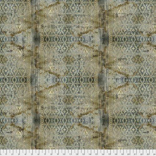 Abandoned - Stained Damask - Neutral-By Tim Holtz Electic Elements-From FreeSpirit Fabrics-100% Cotton-44"