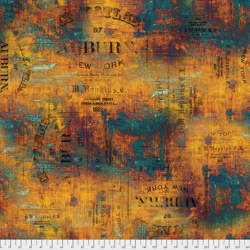 Abandoned - Urban Grunge - Patina-Tim Holtz Electic Elements-From FreeSpirit Fabrics-100% Cotton-44"