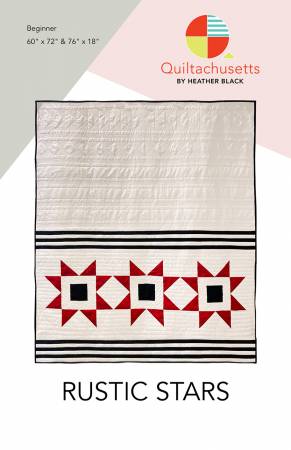 Rustic Stars may look simple but it packs a punch. Whether you want to add a vintage look to your home at Christmas or to your everyday decor it'll do the job. The pattern includes easy to follow instructions for both a throw quilt and bed runner. This beginner pattern is 12 pages long and features full color diagrams and a coloring page. Printed Paper Pattern Finished Size: 60in x 72in & 18in x 76in Final Product: Quilt Technique Used: Standard Machine Sewing Skill Level: Beginner