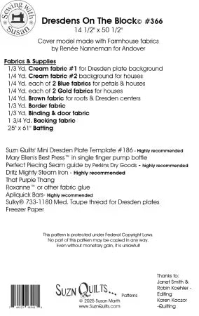 Dresdens on the Block Table Runner Pattern