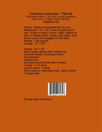 Christmas Cattitudes From Trouble & Boo Designs By Krista T Dyelle Christmas Cattitudes – 7 - four inch round ornaments Perfect for the cat lover. Super easy pattern of quilted cat ornaments.