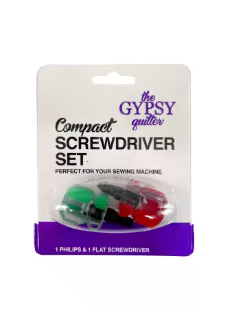 The Gypsy Quilter Sewing Machine Screwdriver Set
The compact size of these tools allows you to get into those hard to reach spaces on your sewing machine and other locations. The grooved handles make them easy to hold and use. Set includes one Philips and one Flat screwdriver.