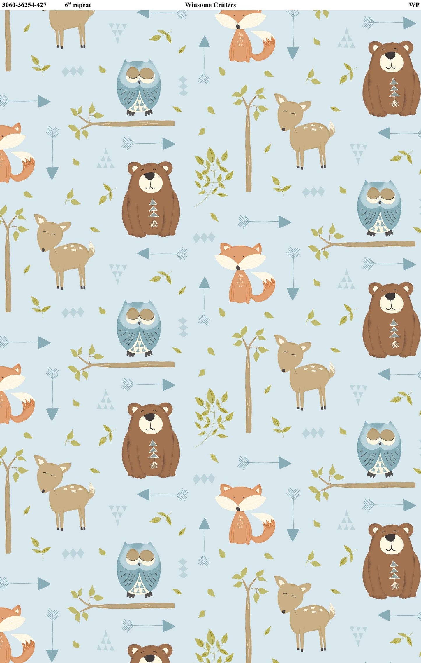 Winsome Critters Multi Blue-From Wilmington Prints-By Deane Beesley-
100% Cotton-43/44"