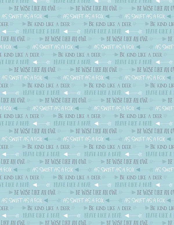 Winsome Critters Words All Over Blue-From Wilmington Prints-By Deane Beesley-100% Cotton-43/44"