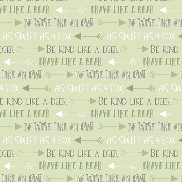 Winsome Critters Words All Over Green-From Wilmington Prints-By Deane Beesley-100% Cotton-43/44"