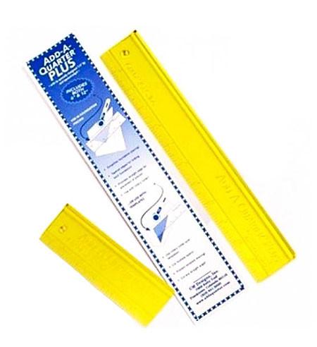 Add-A-Quarter 12" Ruler, .25" Lip, Yellow and Add-A-Quarter 6" Ruler, .25" Lip, Yellow
