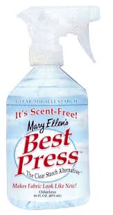 BEST PRESS Starch Alternative - 499mL (16.9 oz.) - Scent Free - with spray nozzle From Mary Ellen's