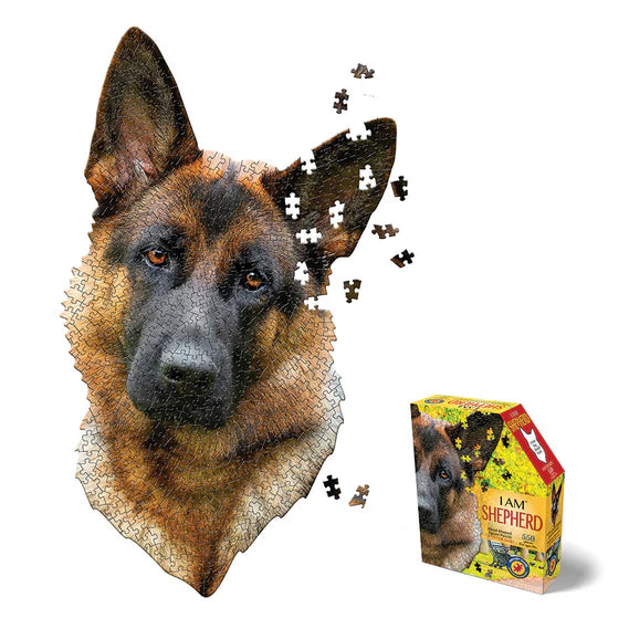 I am a Shepherd 550 piece shaped puzzle. By Madd Capp. 24"x32"