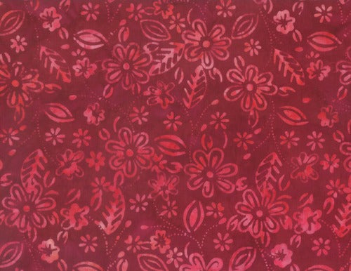 Red Spring Aurora Batik Batik by Mirah 100% Cotton 44/45"