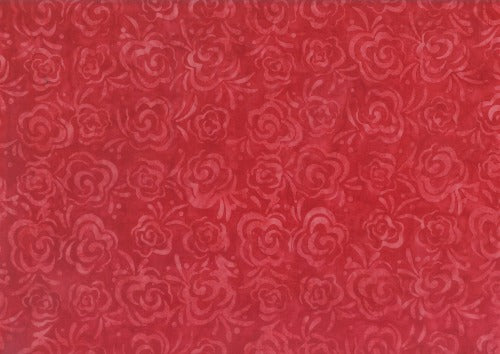 Red Spring Flowers Batik Batik by Mirah 100% Cotton 44/45"