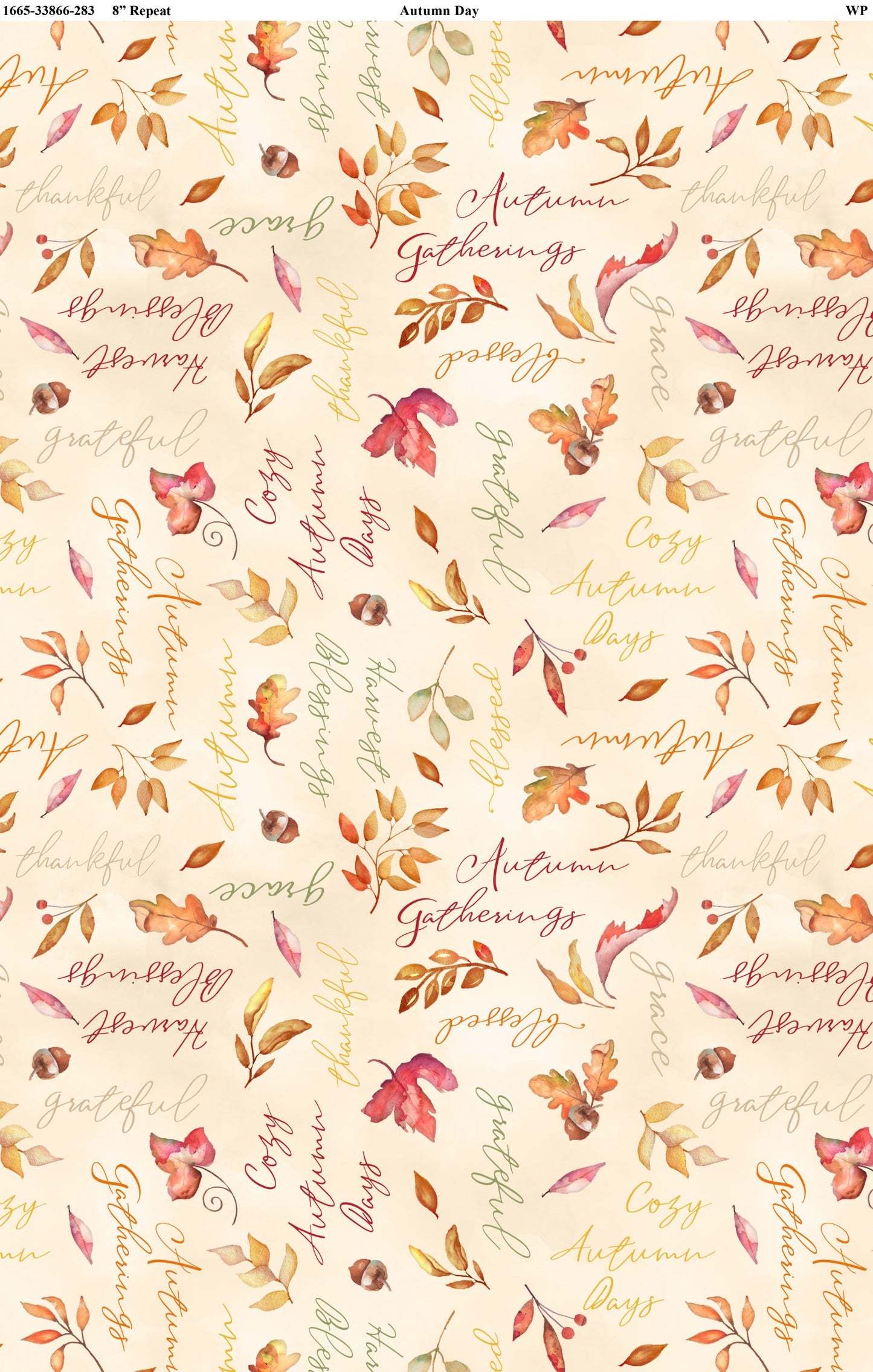 Autumn Day Words - Cream