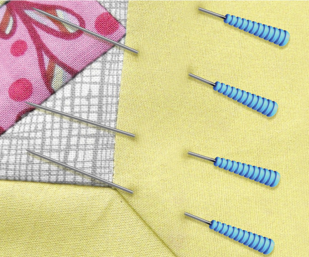Magic Pins Quilting Fine 50pc with comfort grip and heat resistance make your sewing life easier. The pins come with a designer case for easier storage.