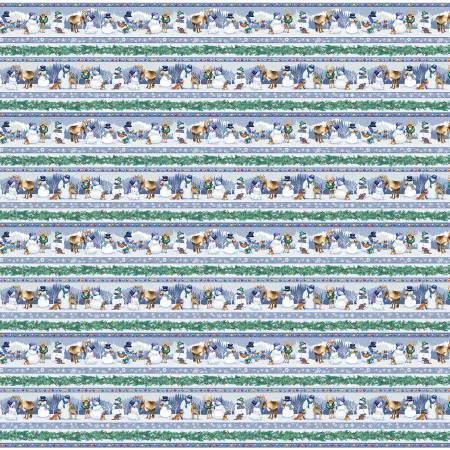 Multi Novelty Snowman Stripe