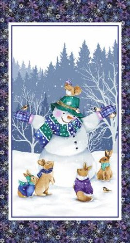 Multi Snowman Panel From Henry Glass By Barb Tourtillotte Flurry Friends Collection 100% Cotton