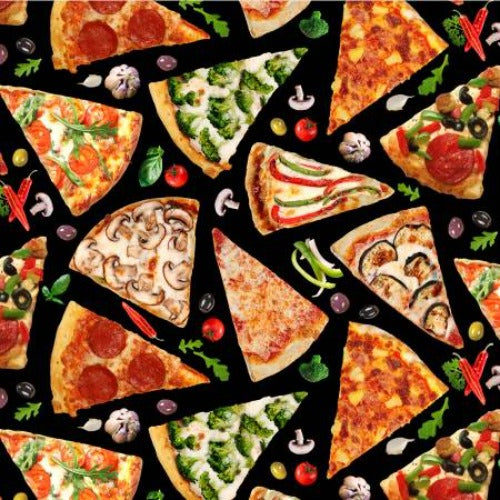 Pizza Black From Elizabeths Studio 100% Cotton 44/45"